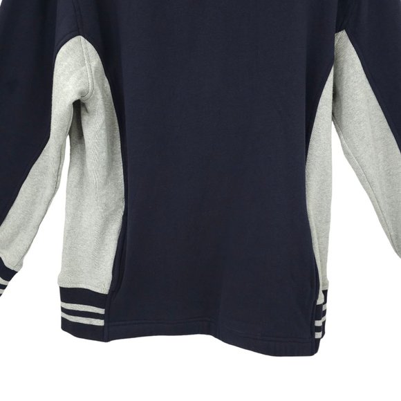 Izod Jeans Quarter Zip Pullover Sweatshirt Top Boys 14/16 Navy Blue Gray NEW - Picture 10 of 16